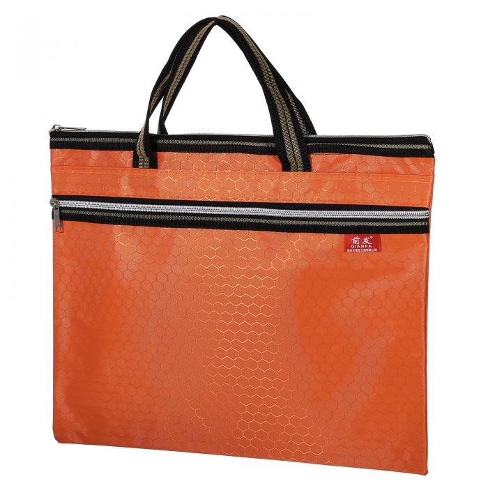 PATIKIL 防水ジッパーファイルバッグ ドキュメント ブックツール ストレージジップポーチ オフィス 旅行用 オレンジ