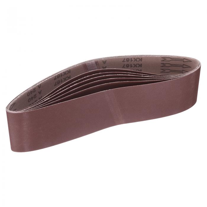 uxcell 6個入り 240番グリット アルミニウム酸化研磨ベルト 4