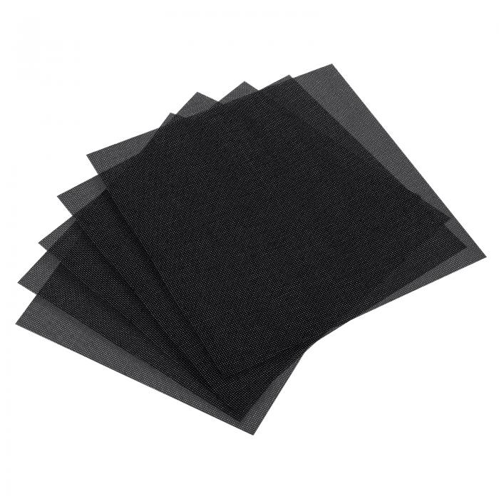 PATIKIL 14カウント クロスステッチクロス 30 x 30cm 5枚 刺繍 コットン 生地 DIY 針仕事用 ブラック