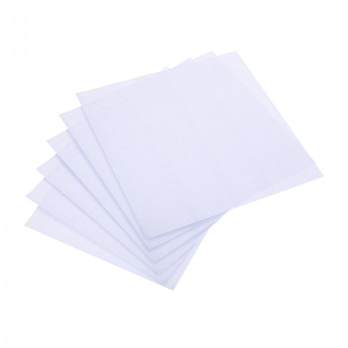 PATIKIL 11カウント クロスステッチクロス 20 x 20cm 6枚 刺繍 コットン 生地 DIY 針仕事用 ホワイト