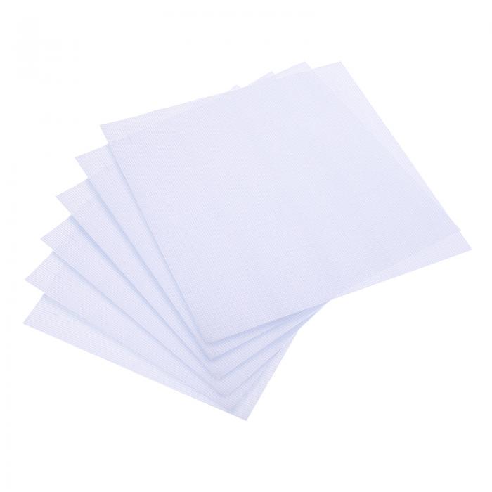 PATIKIL 11カウント クロスステッチクロス 25 x 25cm 6枚 刺繍 コットン 生地 DIY 針仕事用 ホワイト