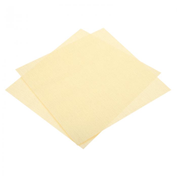 PATIKIL 11カウント クロスステッチクロス 50 x 50cm 2枚 刺繍 コットン 生地 DIY 針仕事用 イエロー
