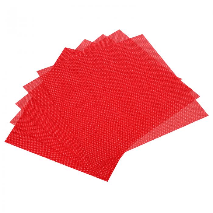 PATIKIL 11カウント クロスステッチクロス 30 x 30cm 5枚 刺繍 コットン 生地 DIY 針仕事用 レッド