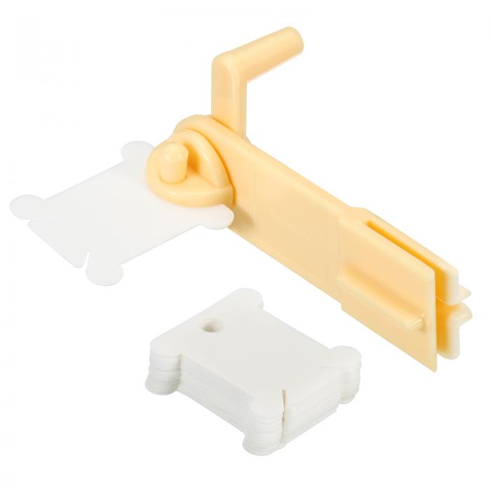 PATIKIL 150個入り プラスチック フロスボビン ミシン糸カードボード 刺?フロスオーガナイザー ワインダー1個付き クロスステッチ刺繍用 収納セット ホワイト