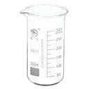 PATIKIL 300ml トールフォームガラスビーカー 3.3ホウケイ酸ガラス 目盛り付きプリント スケール計量カップ 注ぎ口付き キッチン ラボリキッド用