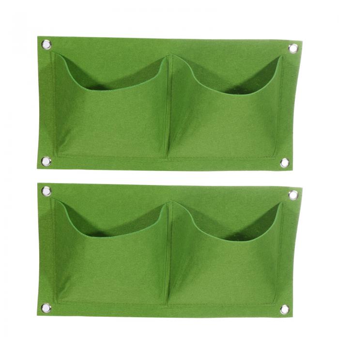 uxcell 垂直吊り下げ グローバッグ 2ポケット付き 壁掛け フェルト生地 植木鉢バッグ 植物の容器 庭 家..