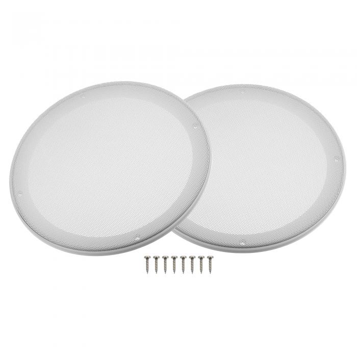 uxcell 車のスピーカーカバー ネジ8本付き 金属 ABS 206mm ホワイト 2個