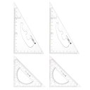uxcell 三角定規スクエアセット 13 cm 12 cm 30/60と45/90度 測定ツール 教室 ホーム オフィス用 透明 2個