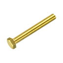 uxcell ブラス製六角形ネジ ボルト フルスレッド ソリッドブラス製 マシン用 グレード4.8 5/16-18x63.5mm 1個入(4)