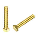 uxcell ブラス製六角形ネジ ボルト フルスレッド ソリッドブラス製 マシン用 M4x6mm 2個入(4)