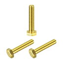 uxcell 真鍮六角ボルト 全ねじ グレード4.8 ソリッド 黄銅六角ボルト 小ねじ 機械ねじ M8x40mm 3個(4)
