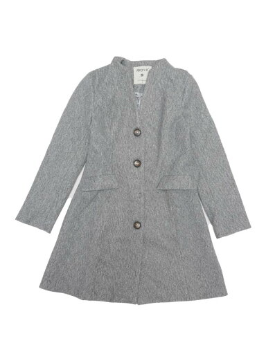 Allegra K ロングコート オーバーコート エレガント 冬 Vネック シングルブレスト レディース グレー M Allegra K ロングコート オーバーコート エレガント 冬 Vネック シングルブレスト レディース グレー M