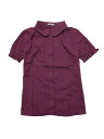 Allegra K シャツ 丸襟 半袖 コットン 花柄 カジュアル 夏 トップス レディース パープル L