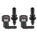 uxcell 燃料ラインホース クイックリリースコネクター 取り外しホース ナイロン 9.49mm SAE - 8mm 90度 2セット