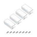 uxcell ベルトバックルエンドチップ 亜鉛合金 ジッパークリップ ストラップエンドキャップ 革縫製装飾DIYアクセサリー用 19 mm クロム 4個
