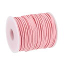 uxcell スエードコード 45 M 2.6 mm フラット レザー 糸ひも 財布 ハンドバッグ 靴ひも DIY工芸品 ブレスレット作り用 ピンク 1ロール