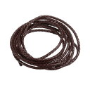 uxcell レザーコード 2 M 3 mm直径 編みこみ ストリングストリップ 財布 ハンドバッグ 靴ひも DIY工芸品 ブレスレット作り用 ダークブラウン