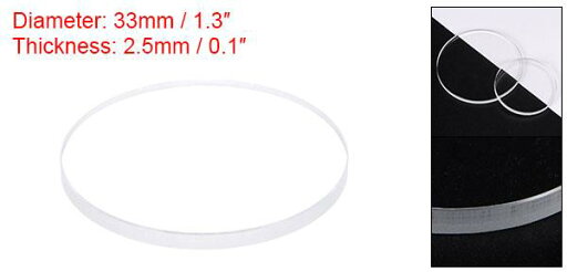 uxcell 時計クリアクリスタルレンズガラス 33 mm直径 2.5mm厚さ ラウンドフラット ミネラル高透過率 時計ガラス交換部品 時計修理用