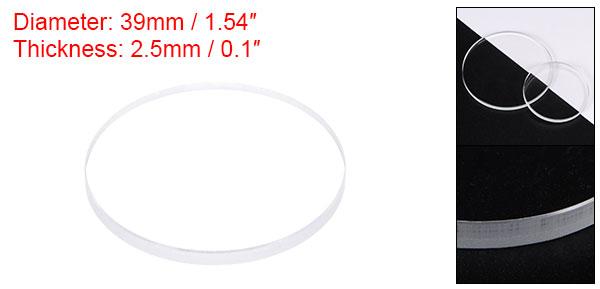 uxcell 時計クリアクリスタルレンズガラス　39mm直径　2.5mm厚さ　ラウンドフラット　ミネラル高透過率　時計ガラス交換部品　時計修理用