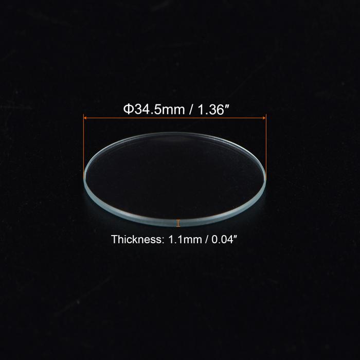 uxcell 時計ガラスクリスタルレンズ 34.5 mm直径 1.1 mmエッジ厚さ ダブルドーム ラウンド クリア 時計ガラス交換部品 時計メーカー用 時計ガラスレンズ交換 3個