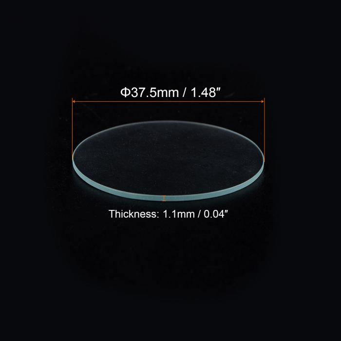 uxcell 時計ガラスクリスタルレンズ 37.5 mm直径 1.1 mmエッジ厚さ ダブルドーム ラウンド クリア 時計ガラス交換部品 時計メーカー用 時計ガラスレンズ交換 3個