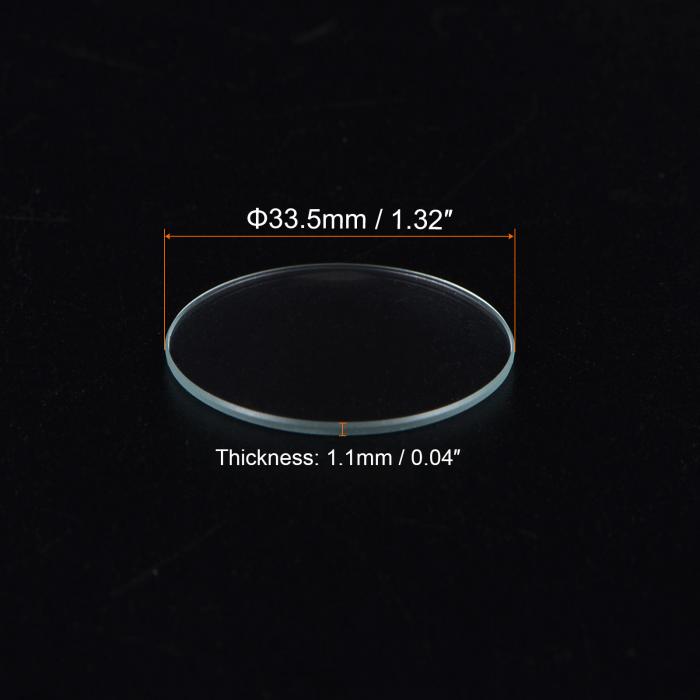 uxcell 時計ガラスクリスタルレンズ 33.5 mm直径 1.1 mmエッジ厚さ ダブルドーム ラウンド クリア 時計ガラス交換部品 時計メーカー用 時計ガラスレンズ交換 6個