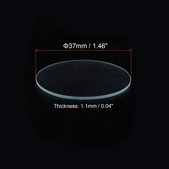 uxcell 時計ガラスクリスタルレンズ 37 mm直径 1.1 mmエッジ厚さ ダブルドーム ラウンド クリア 時計ガラス交換部品 時計メーカー用 時計ガラスレンズ交換 6個