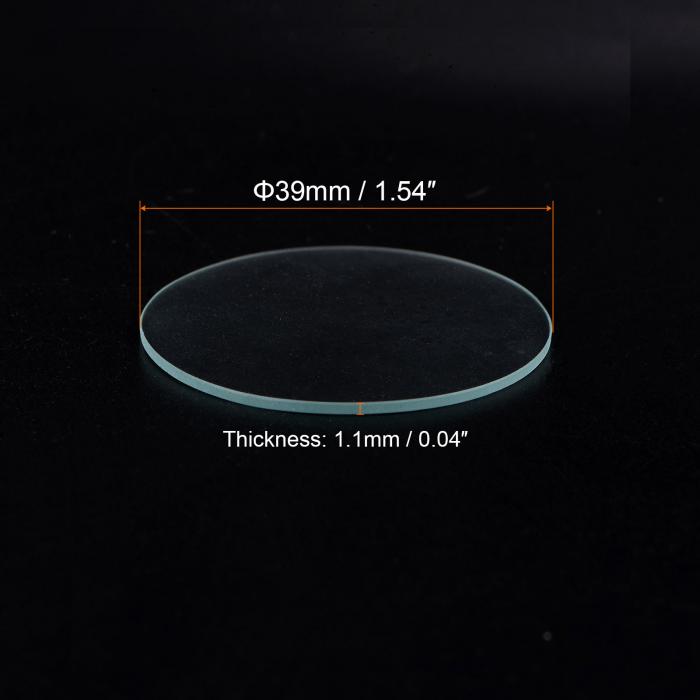 uxcell 時計ガラスクリスタルレンズ 39 mm直径 1.1 mmエッジ厚さ ダブルドーム ラウンド クリア 時計ガラス交換部品 時計メーカー用 時計ガラスレンズ交換 6個