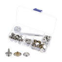 uxcell キャンバススナップキット 3/20cm 銅 スナップ ステンレス鋼 ねじ押圧ファスナキット スナップ カバー カーペット 修理用 2個設定ツール付...