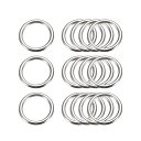uxcell 金属Oリング 非溶接 Oリングバックル クラフトベルト 財布 バッグ製作 金具用 多目的 20 mm内径 3 mm厚さ シルバートーン 15個