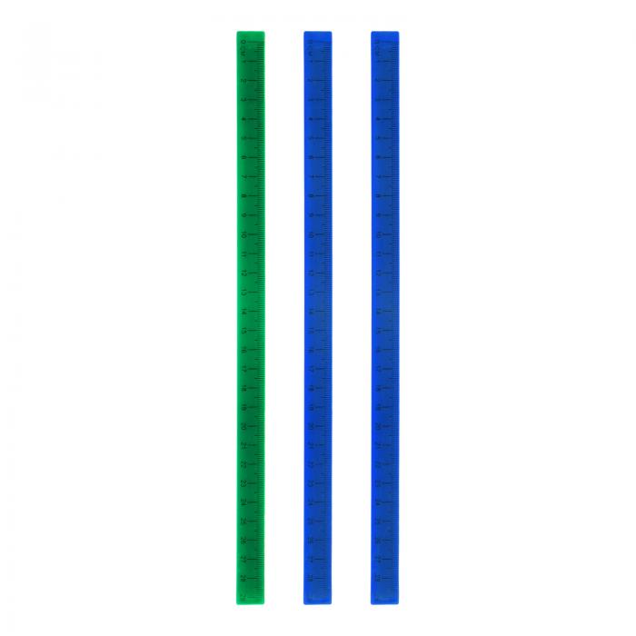 uxcell ホワイトボード磁気定規 メトリック 黒板 ストレート定規 オフィス測定ツール 29 cm グリーン ディープブルー 3個