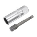 uxcell 16mm スパークプラグソケットセット 六角シャンクパワードリルアダプター付 9.5mmドライブ 6ポイント ディープ薄型