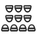 uxcell 三角バックルアジャスター 16 mm Dリングアジャスター 三角形 バー付き スイベルクリップ ウェビングバッグストラップ用 マットブラック 10...