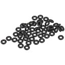Partuto 50個セット 2mm内径×1.5mm断面厚の汎用カーオリングシールガスケット - 車両 - 蛇口修理 トラ ック SUV トレーラーチューブシール 防水 - NBRゴム ブラ ック