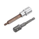 uxcell T35 トルクスビットソケット トルクスドライバービットソケット 六角シャンクアダプター 13 mmスクエアドライブ CR-V S2スチールビット...