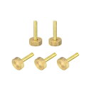 uxcell ローレットつまみねじ M6x30 mm フラット 真鍮ボルト グリップノブファスナー PC 電子 機械用 5個