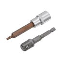 uxcell T25 トルクスビットソケット トルクスドライバービットソケット 六角シャンクアダプター 13 mmスクエアドライブ CR-V S2スチールビット...