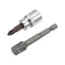 uxcell PH2 プラスビットソケット プラスドライブビットソケット 六角シャンクアダプター付 9.5mmスクエアドライブ CR-V S2スチール 48mm...