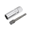 uxcell 21mm スパークプラグソケットセット 六角シャンクパワードリルアダプター付 9.5mmドライブ 6ポイント ディープ薄型