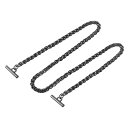 uxcell アイアンフラットチェーンストラップ 1100 mm ハンドバッグ チェーンアクセサリー 財布チェーンストラップ トグルクラスプ付き ショルダーバッ...