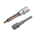 uxcell T27 トルクスビットソケット トルクスドライバービットソケット 六角シャンクアダプター 13 mmスクエアドライブ CR-V S2スチールビット...