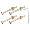 uxcell 4個セット 六角ソケットヘッドボルト バケットナット M6 x 80mm ソケット家具ベッドボルト バケットナット付きレンチ付き ブロンズカラー