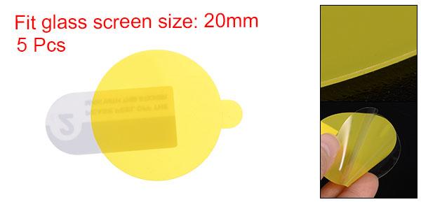 uxcell 時計ガラススクリーンプロテクター 20 mm ソフト PET指紋防止 高解像度 HDクリア ラウンド スマートウォッチスクリーン保護フィルム 5個入り