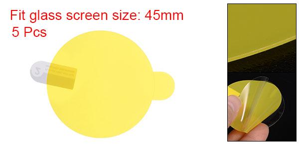 uxcell 時計ガラススクリーンプロテクター 45 mm ソフト PET指紋防止 高解像度 HDクリア ラウンド スマートウォッチスクリーン保護フィルム 5個入り