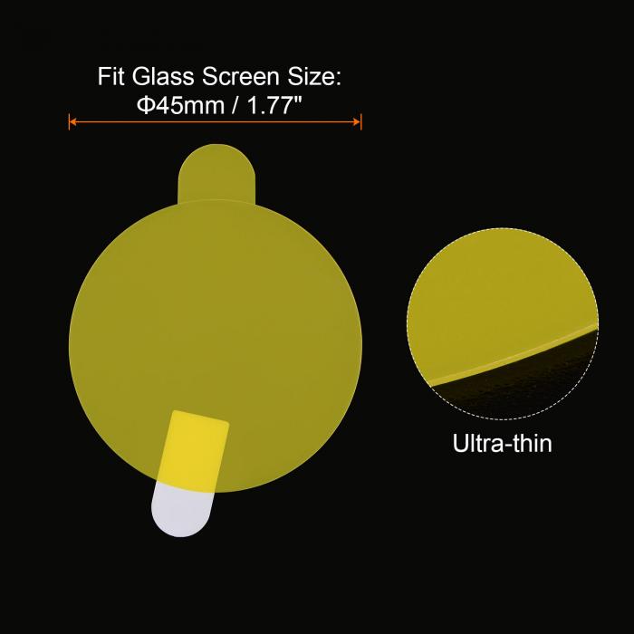 uxcell 時計ガラススクリーンプロテクター 45 mm ソフト PET指紋防止 高解像度 HDクリア ラウンド スマートウォッチスクリーン保護フィルム 5個入り