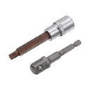 uxcell T45 トルクスビットソケット トルクスドライバービットソケット 六角シャンクアダプター 13 mmスクエアドライブ CR-V S2スチールビット...