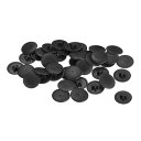 uxcell スクリューキャップカバー 17x4 mm プラスチック製 ネジ飾りカバー プラスカム用継手ナット セルフタッピンねじ ブラック 40個
