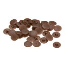 uxcell スクリューキャップカバー 17x4 mm プラスチック製 ネジ飾りカバー プラスカム用継手ナット セルフタッピンねじ ブラウン 40個