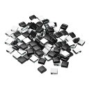 uxcell モザイクタイル マイクログラス 小さなミニモザイクタイル DIY趣味手作りクリスタル ストーンクラフト素材 創造性 ブラック 110個(4)