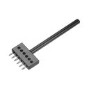 uxcell 6プロング プロングホールパンチツール プロング穴パンチャー ラウンド穴ステッチチゼル レザークラフト用 6mmスチールプロンプロー